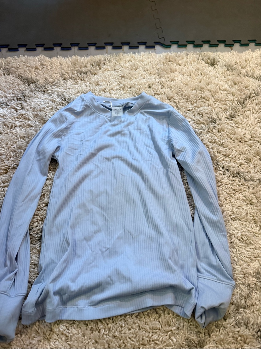CALIA by Carrie Underwood Light Blue Ribbed Long-Sleeve Tee